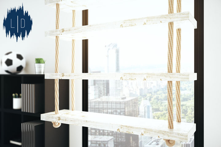 Nautical Rope Supported Shelves